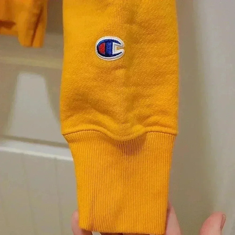 Champion Reverse Weave Vintage Yellow Hoodie Size Small - Picture 5 of 9